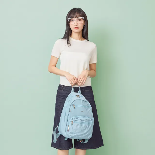 【OMC】雙11 必buy輕盈紙感旅行後背包33531(粉嫩藍)