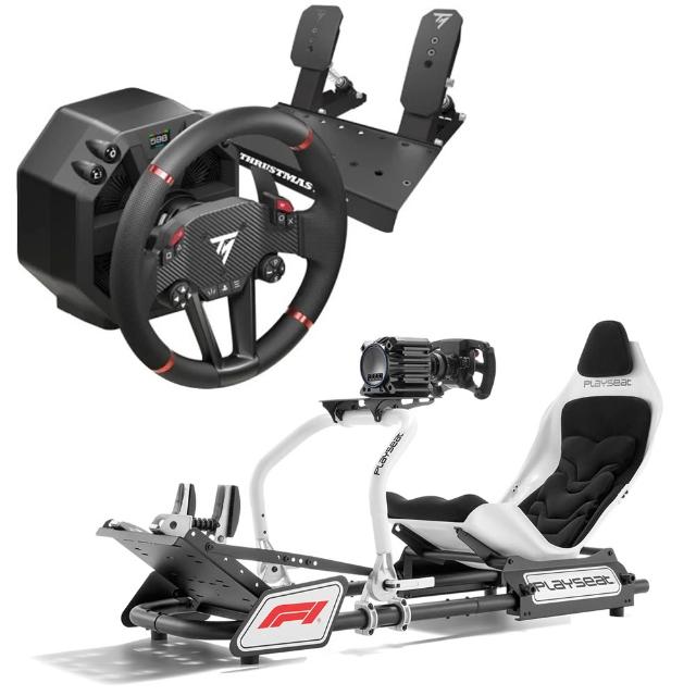 【THRUSTMASTER 圖馬斯特】圖馬斯特T598直驅式方向盤+Playseat F1聯名款賽車椅(直接支援PS5/PS4/PC)
