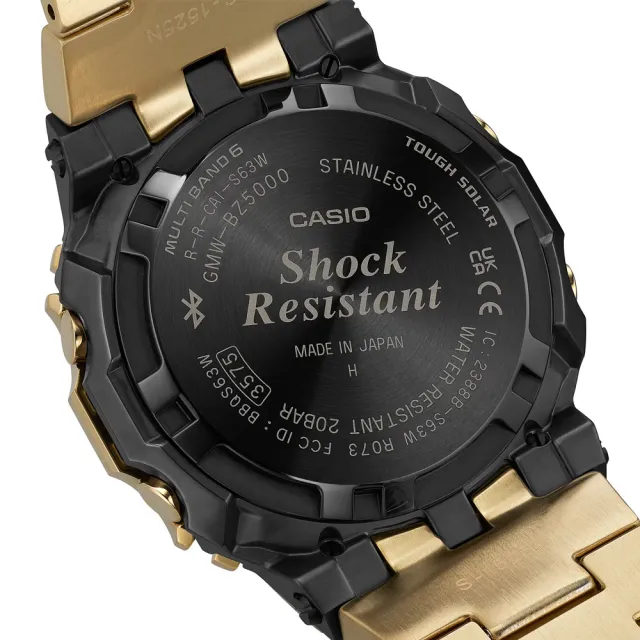 【CASIO 卡西歐】G-SHOCK 新進化 全金屬 太陽能x藍牙 多功能電子腕錶 錶 週年慶 雙11(GMW-BZ5000GD-9)