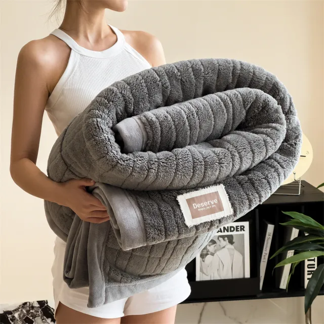 【Sleep Club】買一送一 雙面加厚雲熙絨毯 雙人被150x200cm(棉被 冬被 四季被 毛毯 法蘭絨毯 沙發毯)