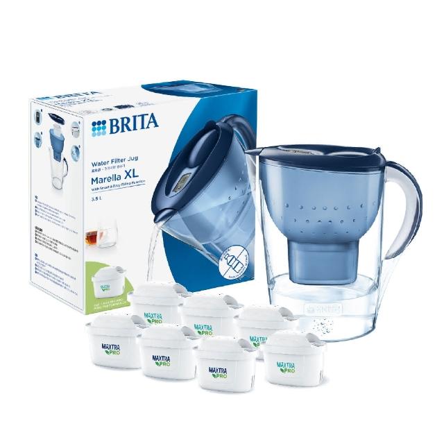【BRITA】官方直營 Marella 3.5L馬利拉濾水壺+MXPRO全效型3入+去水垢3入濾芯(共1壺7芯)