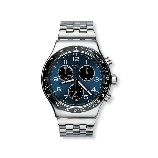 【SWATCH】BOXENGASSE 金屬運動手錶/男錶/女錶/瑞士製造 YVS423GC(43mm)