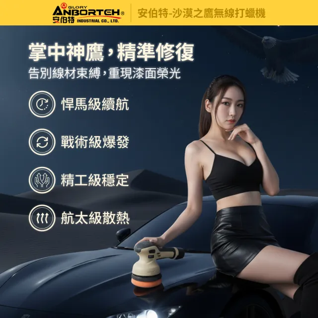 【ANBORTEH 安伯特】沙漠之鷹無線打蠟機 一年保固-快(自助洗車 汽車美容 拋光機 汽車打蠟機)