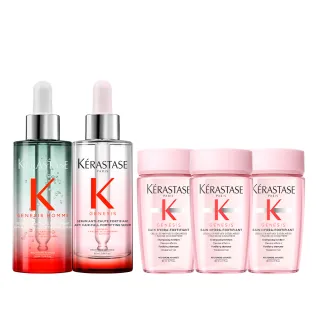 【KERASTASE 巴黎卡詩】粉漾芯生+濃密芯生頭皮精華雙入組(男女頭皮精華限定組/蓬鬆/控油)