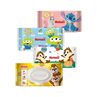 【HUGGIES 好奇】純水濕巾迪士尼加厚型70抽x16包/箱 史迪奇/三眼怪/奇奇蒂蒂/奇奇蒂蒂加蓋80抽x12包