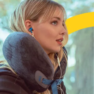 【Travel Blue 藍旅】頭等艙等級★豪華頸枕組 附收納盒(飛機枕/U型枕/記憶棉頸枕/車用靠枕/追劇/出國/旅遊)