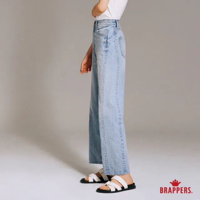 【BRAPPERS】女款 Boy friend系列-高腰全棉寬九分直筒褲(淺藍)
