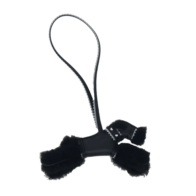【Hermes 愛馬仕】Budy charm 羊毛卯釘獵狐梗犬吊飾(黑AD)