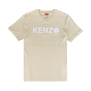 【KENZO】KENZO Boke Flower 2.0字母印花LOGO白海棠花純棉短袖T恤(女款/奶油米黃)