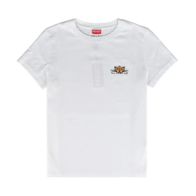 【KENZO】KENZO HAPPY TIGER虎頭圖樣LOGO棉質短袖T恤(女款/白)