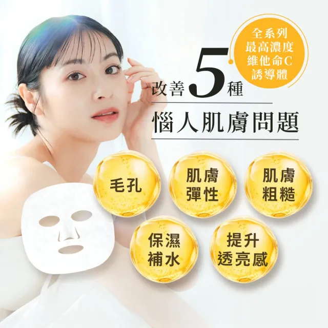 【CAPSULE SERUM 珂蓓思】高濃度晶亮修復C光感面膜7入(膠原蛋白/玻尿酸/神經醯胺/菸鹼醯胺/美白/改善毛孔)