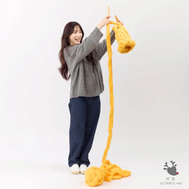 【so that’s me 好我】Melissa彩點圓領寬版針織毛衣(灰)