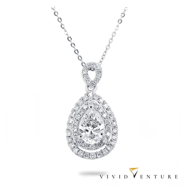 【Vividventure 亞帝芬奇】鉑金+18K鍊 GIA 1克拉 FSI2 天然鑽石 真鑽 項鍊 天長地久