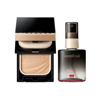 【MAQuillAGE 心機彩妝】輕羽粉餅定格組(粉餅+定妝噴霧60ml)