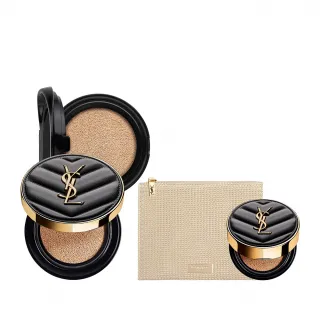 【YSL】官方直營 全新升級恆久完美霧光氣墊組(全新皮革氣墊12g+蕊12g)