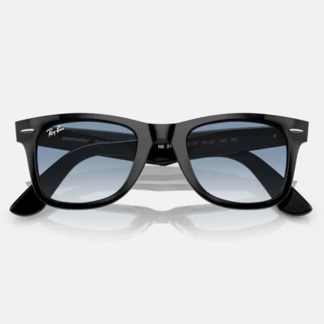 【RayBan 雷朋】木村拓哉同款Wayfarer膠框漸層抗UV太陽眼鏡(RB2140F-901/3F 52mm 漸層鏡片)