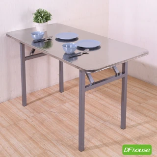 【DFhouse】伯格-不鏽鋼折合長方桌(摺疊桌 餐桌)