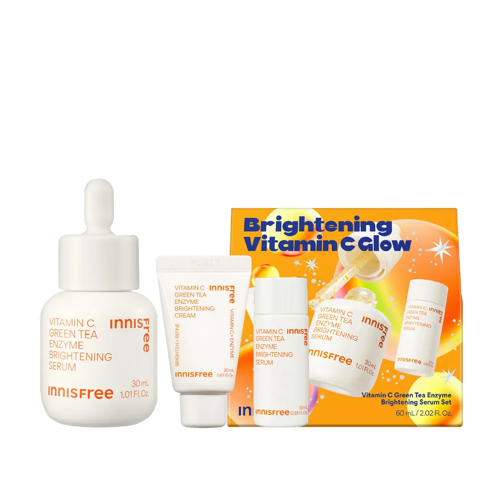 【INNISFREE】維他命C淨亮精華禮盒 閃耀版(淡斑+淨白/精華30ml)