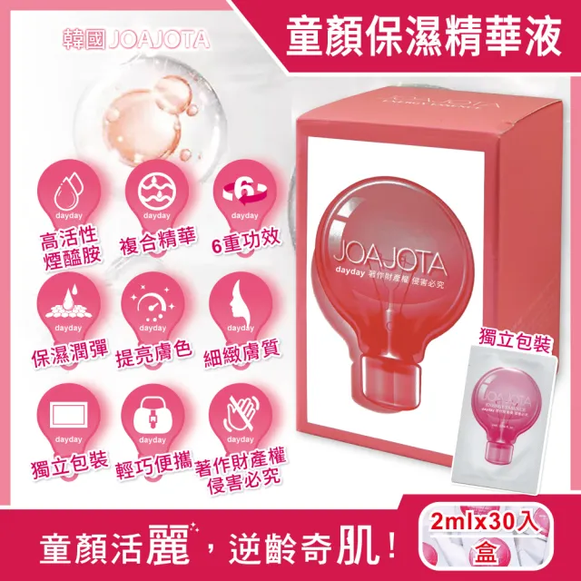 【韓國JOAJOTA】小燈泡童顏彈潤提亮護膚保養美容精華液2mlx30入/粉紅盒(臉部頸部肌膚修護安瓶)