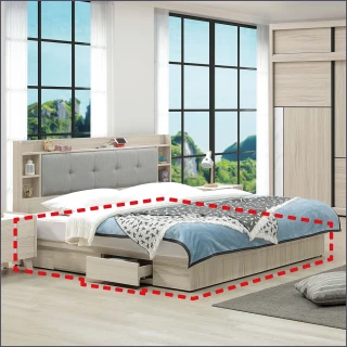 【麗得傢居】萊米克5尺四抽床底 標準雙人床組 收納床底(台灣製造)