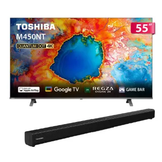 【TOSHIBA 東芝】58H快配★REGZA 55型4K QLED AirPlay2 Google TV液晶顯示器(55M450NT)