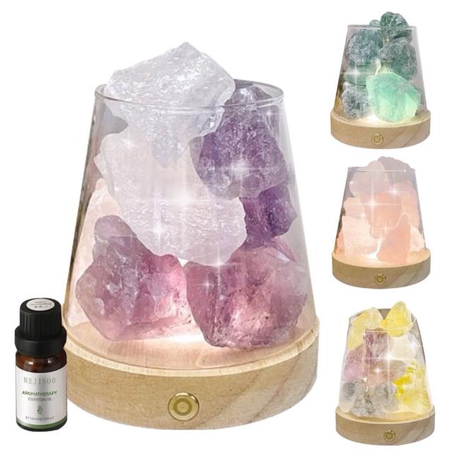 天然水晶擴香原石杯禮盒 水晶單色基本款(水晶 鹽燈 擴香 天然水晶原石 聖誕節 交換禮物)