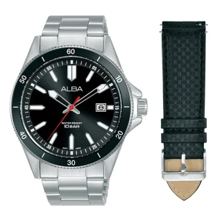 【ALBA】雅柏 潛水風格時尚套錶-42.5mm/黑 禮物(VJ42-X377D/AS9V37X2)