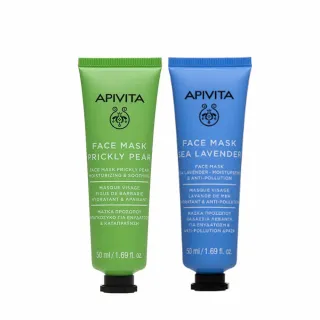 【APIVITA】官方直營 經典面膜 50ml 2入組(星晨花提亮保濕+仙人掌滋潤 專櫃公司貨)