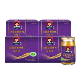 【QUAKER 桂格】活靈芝滋補液禮盒60mlx30入x4盒(共120入-增強免疫力/打底好體質)