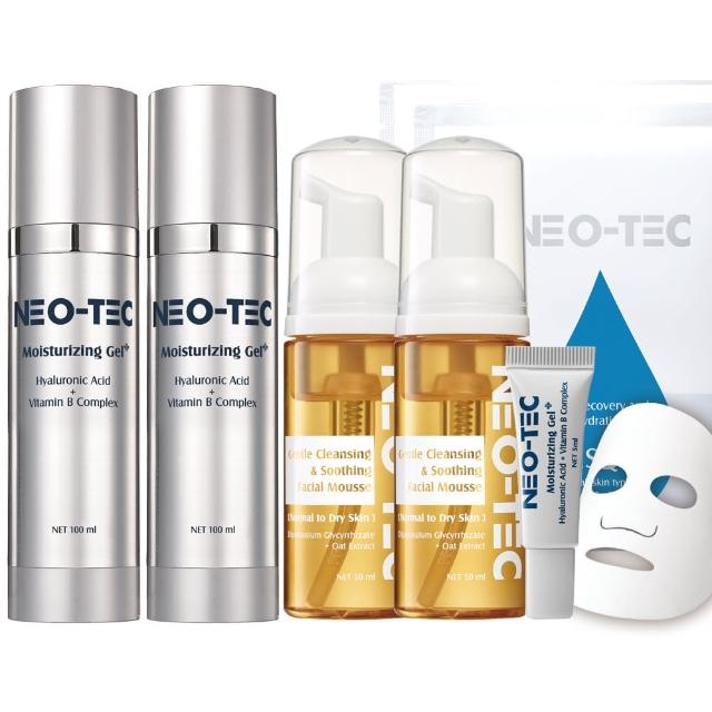 【NEO-TEC】玻尿酸Ｂ群養膚Ｂ計畫（高效保濕凝露+100mlX2）(贈 胺基酸慕斯50mlX2+保濕5ml+面膜X2)