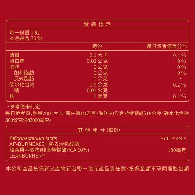 【大研生醫】超燃藤黃果乳酸菌錠2入組(共60錠.300億西班牙乳酸菌＋60％高濃度藤黃果)
