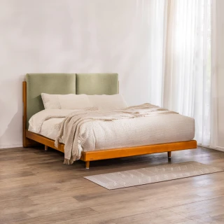 【有情門】STRAUSS 睱居怡福床組-5*6.2呎/GL22.5(製作期2-3週/實木/MIT/雙人/床架/床框/床頭板)