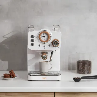 【Planit 百藍尼】半自動義式膠囊兩用咖啡機(超越萬元咖啡機的極致享受 珍珠白)