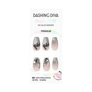 【DASHING DIVA】MAGICPRESS 頂級璀燦美甲片_靜謐裸粉(閃粉 漸層 貼鑽)