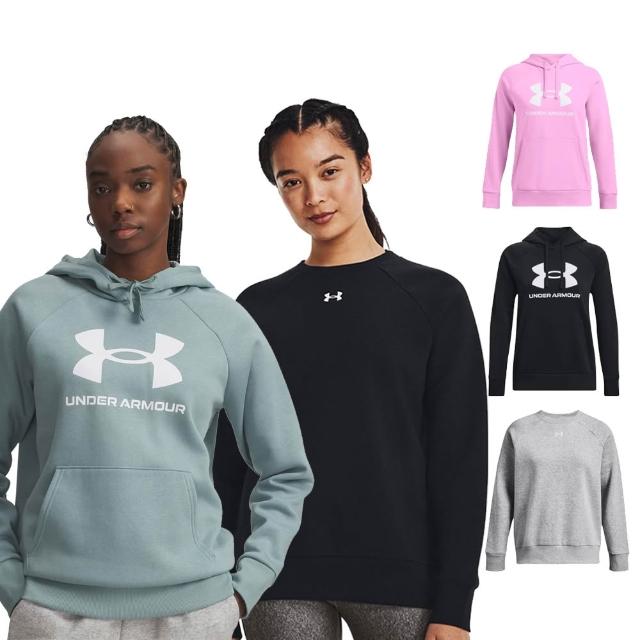 【UNDER ARMOUR】UA 女 Rival Fleece Logo 長袖帽T/大學T(多款任選)