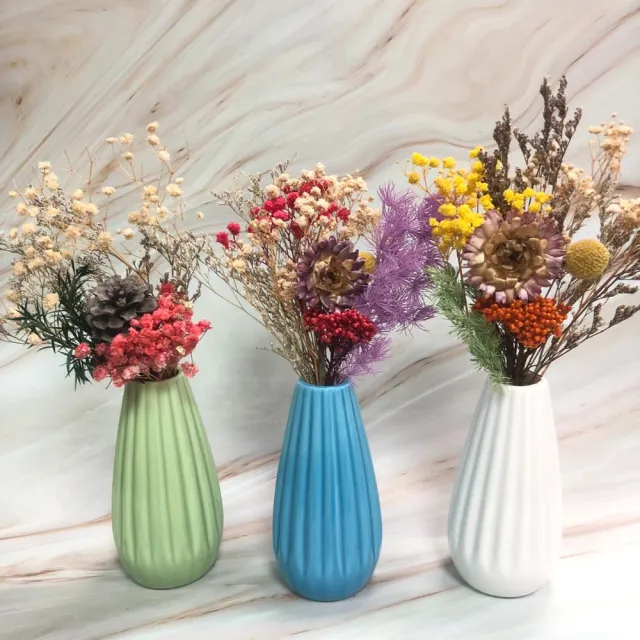 【A-ONE 匯旺】富貴花瓶 綠色 手工素燒插花花瓶 陶瓷擺件 桌面裝飾 家飾陳列造景瓶