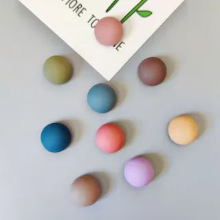 【Paper Play】冰箱貼 冰箱磁鐵/復古莫蘭迪色系半圓造型磁鐵 冰箱磁鐵 單入(9色任選)