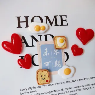 【Paper Play】冰箱貼 冰箱磁鐵/趣味愛心早餐主題造型磁鐵 冰箱磁鐵 單入(8款任選)