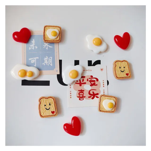【Paper Play】冰箱貼 冰箱磁鐵/趣味愛心早餐主題造型磁鐵 冰箱磁鐵 單入(8款任選)