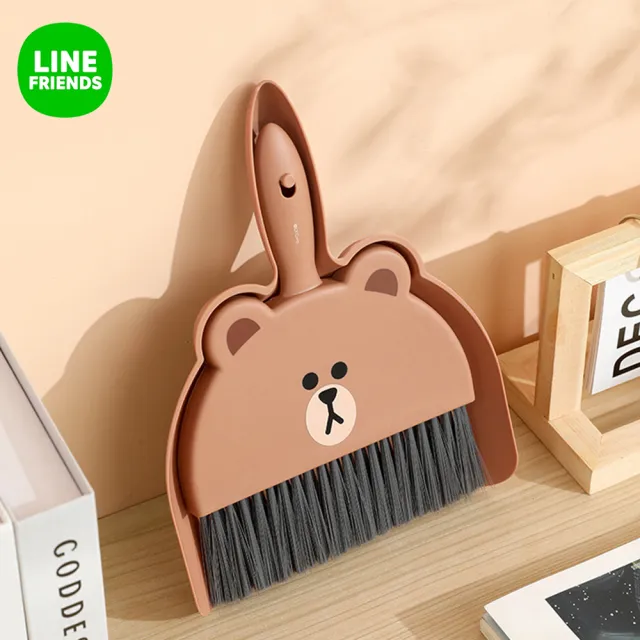 【LINE FRIENDS】熊大家用桌面清潔小掃把組(迷你掃把 除塵刷 鍵盤刷)