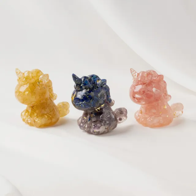 【SPANCONNY 飾品控】開運獨角獸 l 黃水晶 草莓晶 青金石 紫水晶 l 動物水晶擺件(招財事業/人緣愛情)