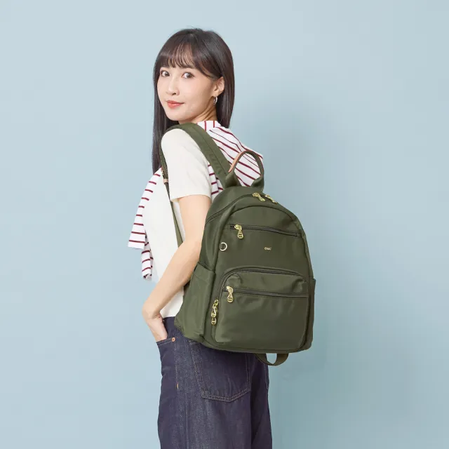 【OMC】雙11 必buy寬側袋附胸扣旅行休閒後背包03531A(經典綠)