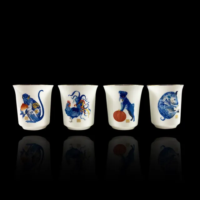 【TALES 神話言】十二生肖藝術骨瓷茶杯收藏組(澳洲展出/透光/清酒杯/文創/禮品/禮物/收藏)