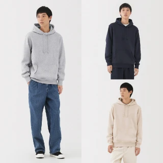 【MUJI 無印良品】男裏毛連帽上衣(灰色/墨灰/黑色/象牙白/深藍)