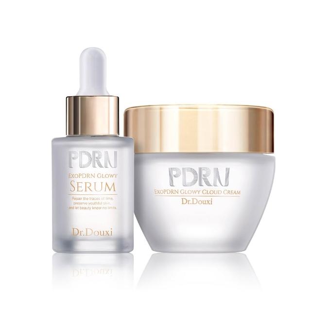 Dr.Douxi朵璽 PDRN外泌體水光精華與雲朵霜組合，專為成人臉部與眼部設計，臺灣製醫美級保養套組，具備強效保濕、拉提緊緻與抗皺功效，適合各種膚質使用，提供長效水潤與年輕肌膚維護。