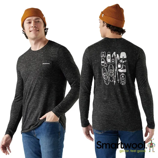 【SmartWool】男 塗鴉 長Tee/登山裝備(美麗諾羊毛 快乾 吸濕排汗 排汗衣 抑菌抗臭 大麻纖維混紡)