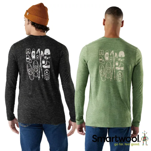 【SmartWool】男 塗鴉 長Tee/登山裝備(美麗諾羊毛 快乾 吸濕排汗 排汗衣 抑菌抗臭 大麻纖維混紡)