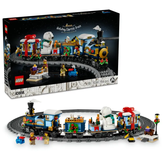 【LEGO 樂高】Icons 10361 佳節特快車(火車模型 居家擺設 積木 玩具)