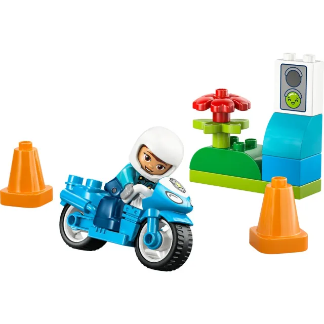【LEGO 樂高】得寶系列 10471 藍色警用摩托車(啟蒙玩具 摩托車玩具 積木 兒童玩具)