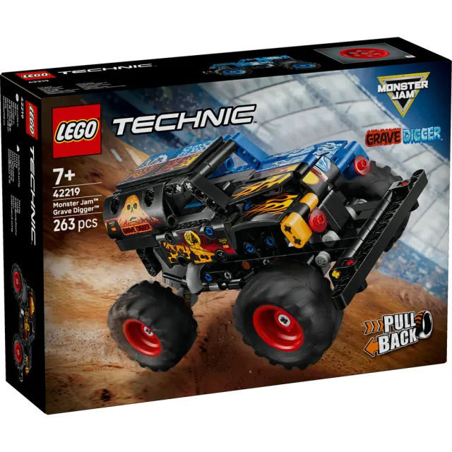 【LEGO 樂高】科技系列 42219 Monster Jam Grave Digger 火與冰(怪獸卡車 迴力車玩具 積木 玩具)
